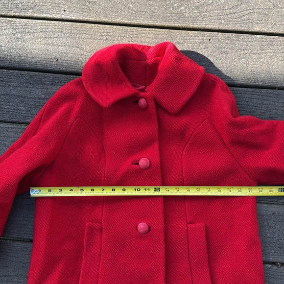 Vintage Red Wool Classic Coat - Picture 8 of 9